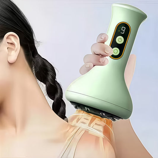 Portabel massageapparat med värme och justerbar intensitet